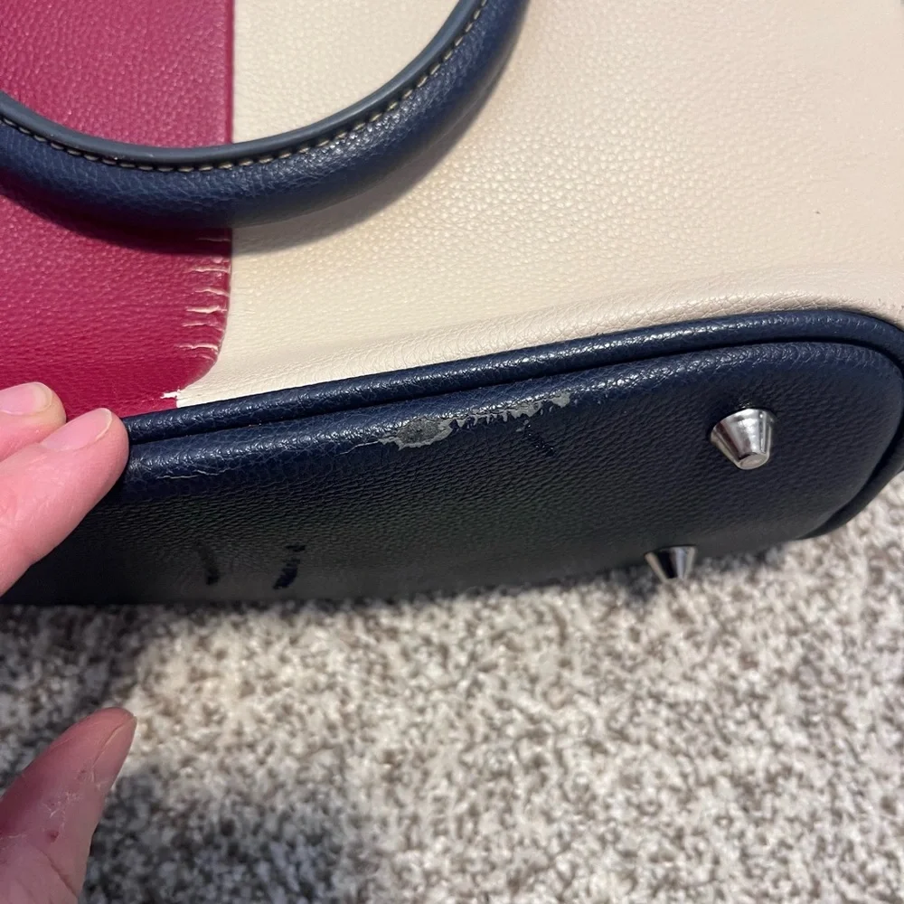 Montana West Patriotic Western Satchel Purse Red White Blue Studded Concho Bag - Picture 5 of 15